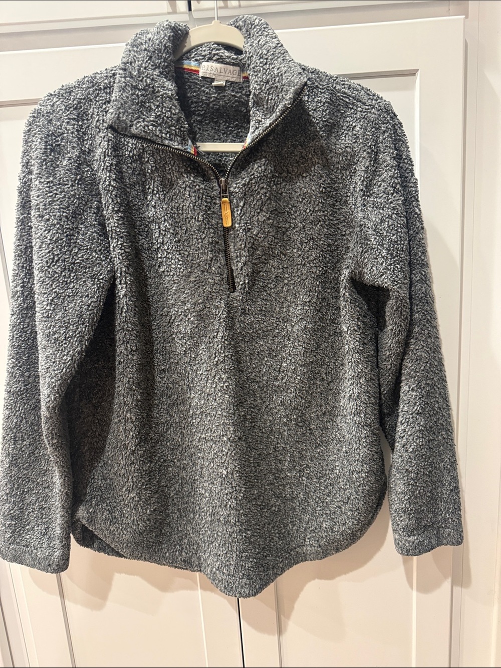 P.J. Salvage Plush Quarter-Zip Sherpa Pullover - Gray